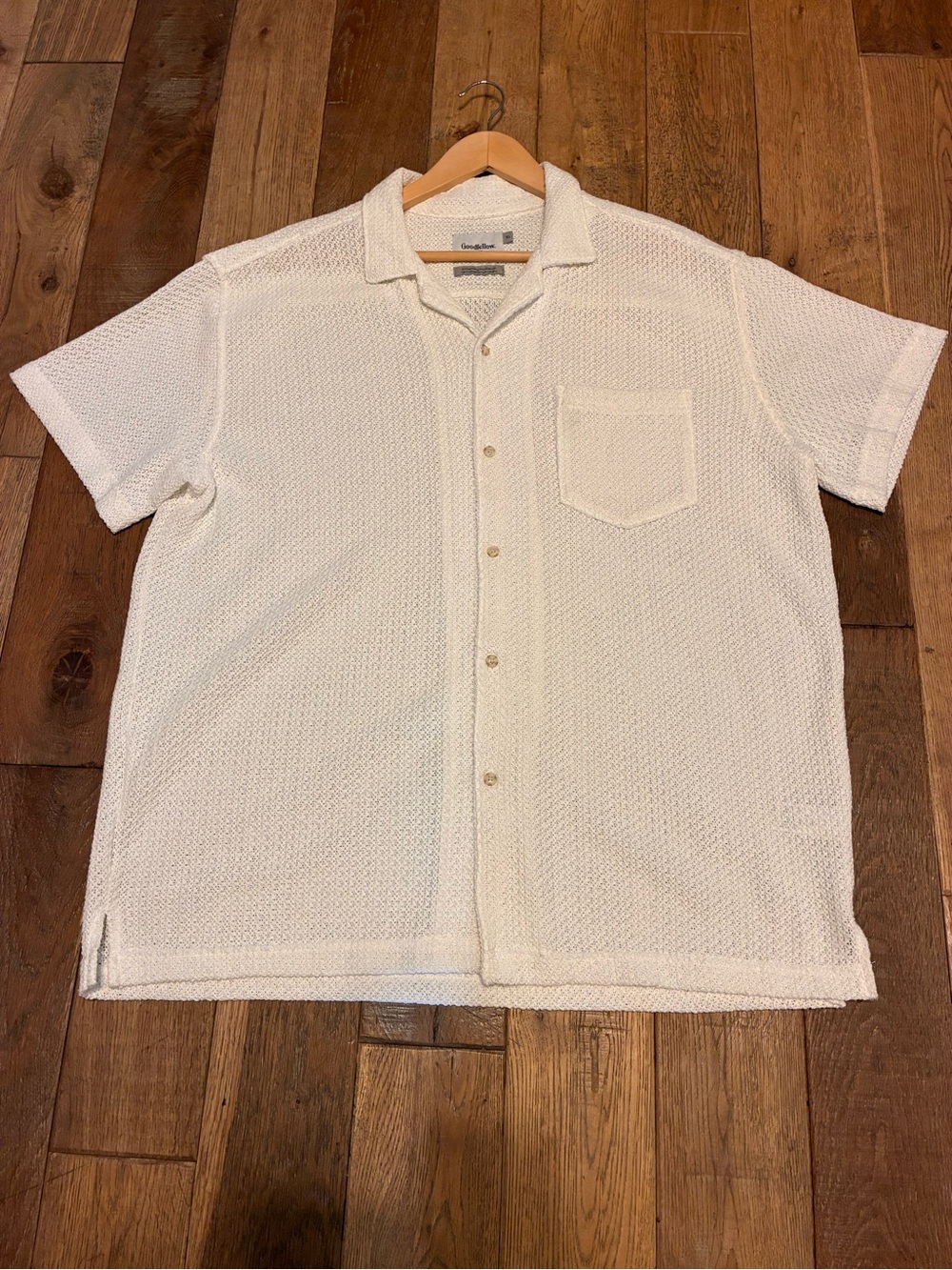 Goodfellow & Co Men's Short Sleeve Knit Camp Shirt - White XL